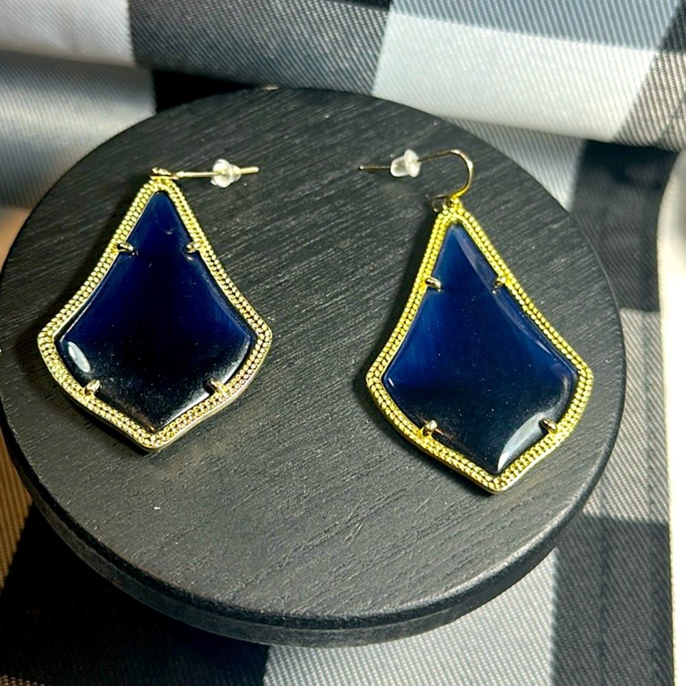 Kendra Scott Alex Drop Earrings gold Cobalt blue